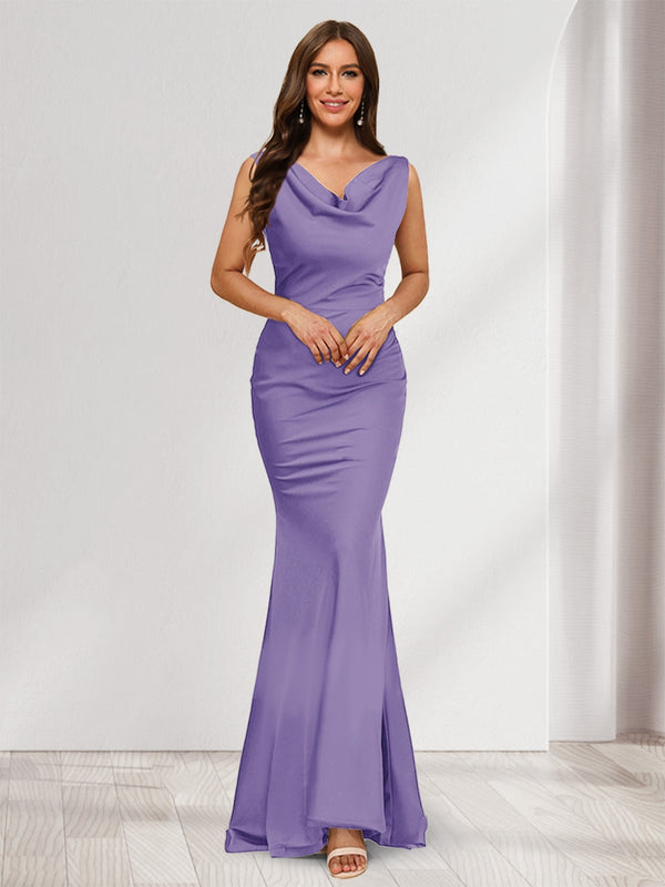 Trumpet/Mermaid V-Neck Sleeveless Evening Dresses With Sash