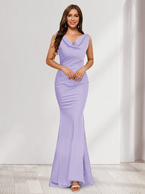 Trumpet/Mermaid V-Neck Sleeveless Evening Dresses With Sash