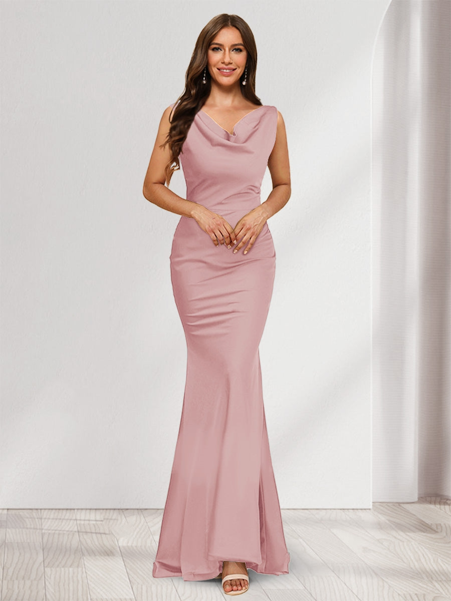 Trumpet/Mermaid V-Neck Sleeveless Evening Dresses With Sash