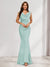 Trumpet/Mermaid V-Neck Sleeveless Evening Dresses With Sash