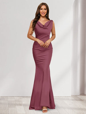 Trumpet/Mermaid V-Neck Sleeveless Evening Dresses With Sash