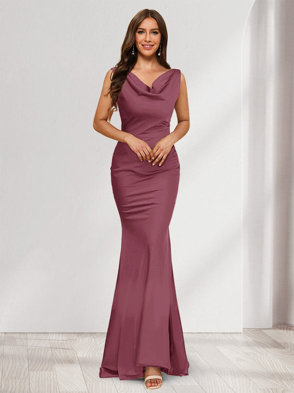 Trumpet/Mermaid V-Neck Sleeveless Evening Dresses With Sash
