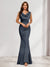 Trumpet/Mermaid V-Neck Sleeveless Evening Dresses With Sash