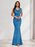 Trumpet/Mermaid V-Neck Sleeveless Evening Dresses With Sash