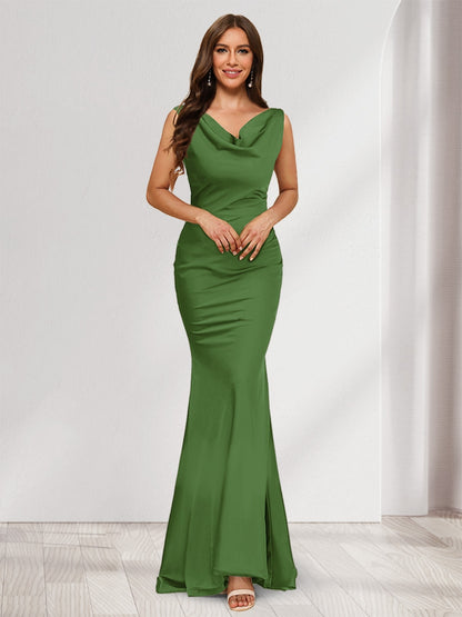 Trumpet/Mermaid V-Neck Sleeveless Evening Dresses With Sash