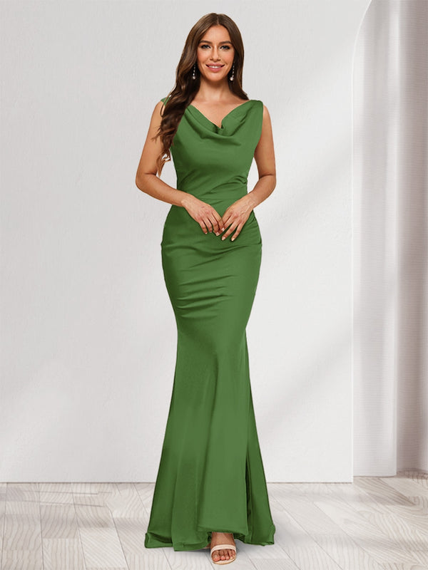 Trumpet/Mermaid V-Neck Sleeveless Evening Dresses With Sash