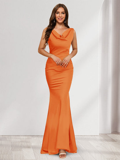 Trumpet/Mermaid V-Neck Sleeveless Evening Dresses With Sash