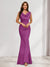 Trumpet/Mermaid V-Neck Sleeveless Evening Dresses With Sash