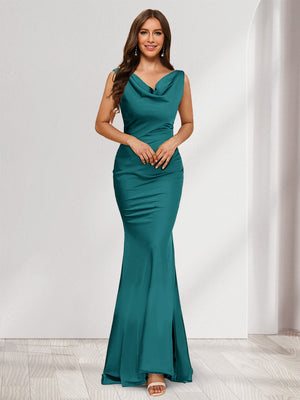Trumpet/Mermaid V-Neck Sleeveless Evening Dresses With Sash