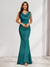 Trumpet/Mermaid V-Neck Sleeveless Evening Dresses With Sash