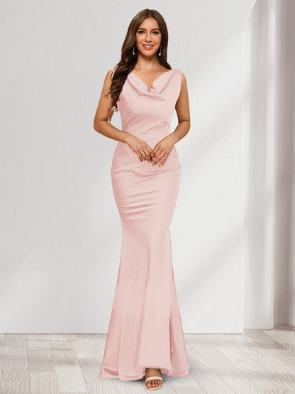 Trumpet/Mermaid V-Neck Sleeveless Evening Dresses With Sash