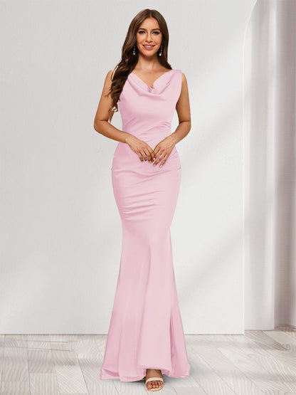 Trumpet/Mermaid V-Neck Sleeveless Evening Dresses With Sash