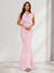 Trumpet/Mermaid V-Neck Sleeveless Evening Dresses With Sash