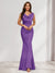 Trumpet/Mermaid V-Neck Sleeveless Evening Dresses With Sash