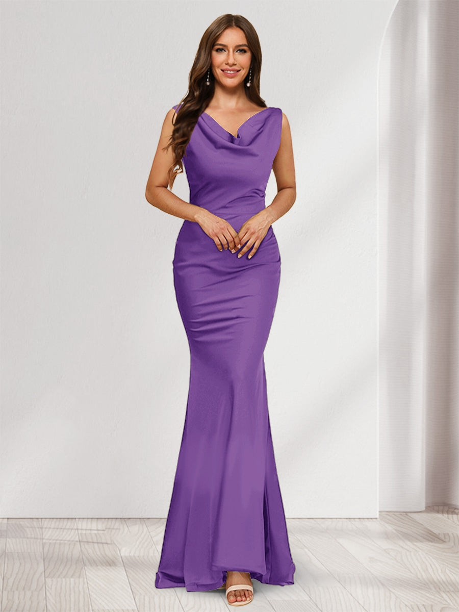 Trumpet/Mermaid V-Neck Sleeveless Evening Dresses With Sash