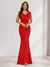 Trumpet/Mermaid V-Neck Sleeveless Evening Dresses With Sash