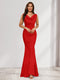 Trumpet/Mermaid V-Neck Sleeveless Evening Dresses With Sash