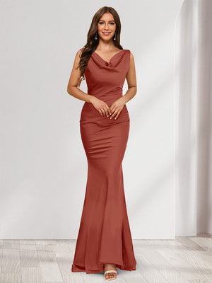 Trumpet/Mermaid V-Neck Sleeveless Evening Dresses With Sash