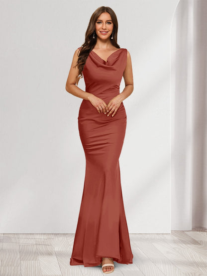 Trumpet/Mermaid V-Neck Sleeveless Evening Dresses With Sash