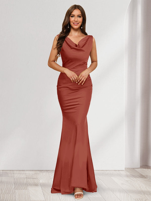 Trumpet/Mermaid V-Neck Sleeveless Evening Dresses With Sash