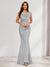 Trumpet/Mermaid V-Neck Sleeveless Evening Dresses With Sash