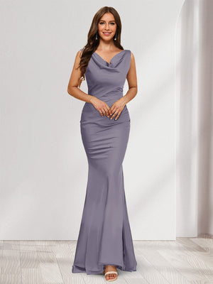 Trumpet/Mermaid V-Neck Sleeveless Evening Dresses With Sash