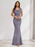 Trumpet/Mermaid V-Neck Sleeveless Evening Dresses With Sash