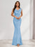 Trumpet/Mermaid V-Neck Sleeveless Evening Dresses With Sash