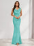 Trumpet/Mermaid V-Neck Sleeveless Evening Dresses With Sash