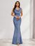 Trumpet/Mermaid V-Neck Sleeveless Evening Dresses With Sash