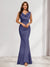 Trumpet/Mermaid V-Neck Sleeveless Evening Dresses With Sash