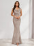 Trumpet/Mermaid V-Neck Sleeveless Evening Dresses With Sash