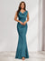 Trumpet/Mermaid V-Neck Sleeveless Evening Dresses With Sash