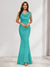 Trumpet/Mermaid V-Neck Sleeveless Evening Dresses With Sash