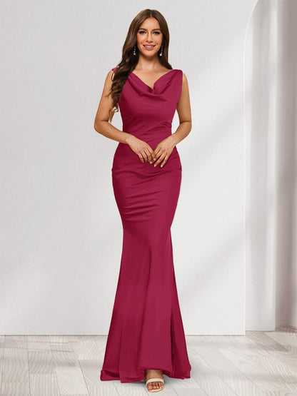 Trumpet/Mermaid V-Neck Sleeveless Evening Dresses With Sash