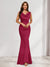 Trumpet/Mermaid V-Neck Sleeveless Evening Dresses With Sash