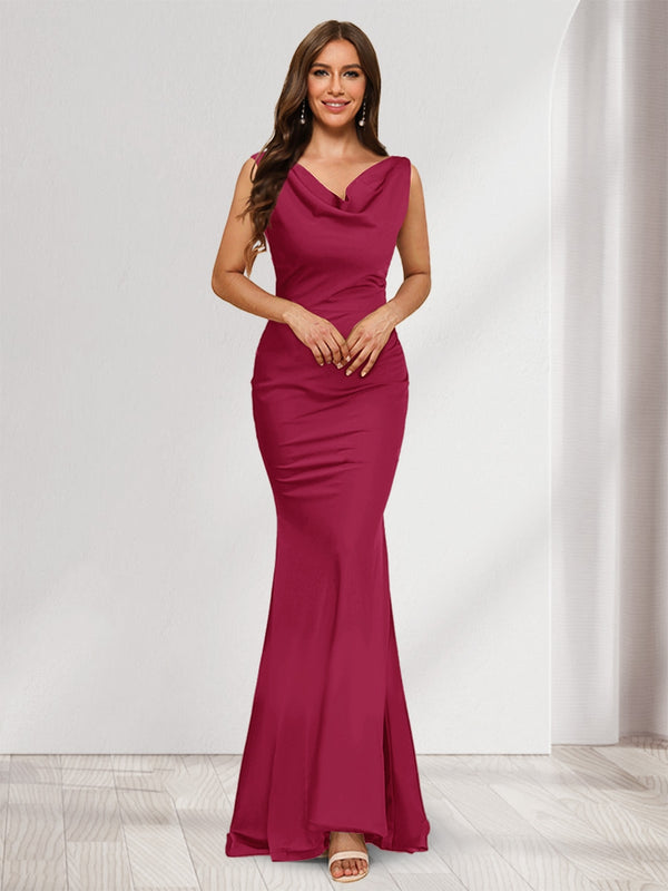 Trumpet/Mermaid V-Neck Sleeveless Evening Dresses With Sash