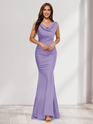Trumpet/Mermaid V-Neck Sleeveless Evening Dresses With Sash