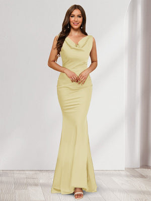 Trumpet/Mermaid V-Neck Sleeveless Evening Dresses With Sash
