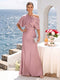 Trumpet/Mermaid One-Shoulder Half Sleeves Bridesmaid Dresses With Ruched