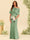 Trumpet/Mermaid One-Shoulder Half Sleeves Bridesmaid Dresses With Ruched