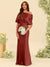 Trumpet/Mermaid One-Shoulder Half Sleeves Bridesmaid Dresses With Ruched