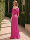 Trumpet/Mermaid One-Shoulder Half Sleeves Floor-Length Bridesmaid Dresses With Ruched
