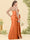 A-Line/Princess Off-the-Shoulder Floor-Length Plus Size Bridesmaid Dresses With Bowknot Sash