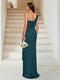 Sheath/Column Sweetheart Sleeveless Floor-Length Formal Dresses with Split Side & Ruched