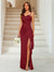Sheath/Column Sweetheart Sleeveless Floor-Length Formal Dresses with Split Side & Ruched