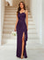 Sheath/Column Sweetheart Sleeveless Floor-Length Formal Dresses with Split Side & Ruched