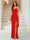 Sheath/Column Sweetheart Sleeveless Floor-Length Formal Dresses with Split Side & Ruched