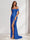 Sheath/Column One-Shoulder Sleeveless Sweep Train Evening Dresses with Split Side & Ruffles