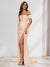 Sheath/Column One-Shoulder Sleeveless Sweep Train Evening Dresses with Split Side & Ruffles